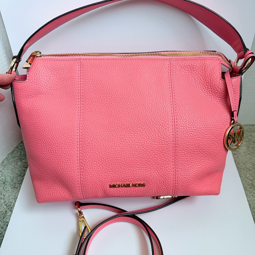 Michael Kors Pink Shoulder Bag with Gold Accents